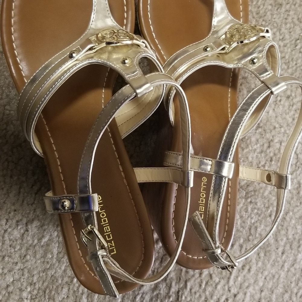 Gold wedge heel sandals